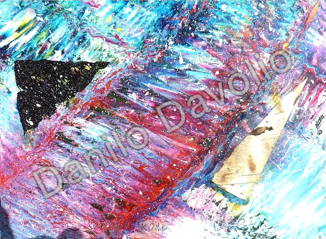 Cosmic road, 2012, Olio su cartone