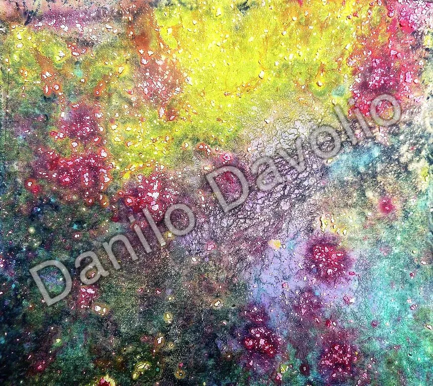 Sunday creation VII, 2017, Tempera, acrilico su cartone