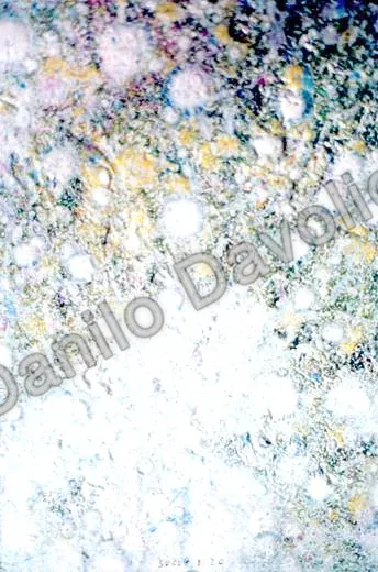 Io's land, 2003, Olio su cartoncino