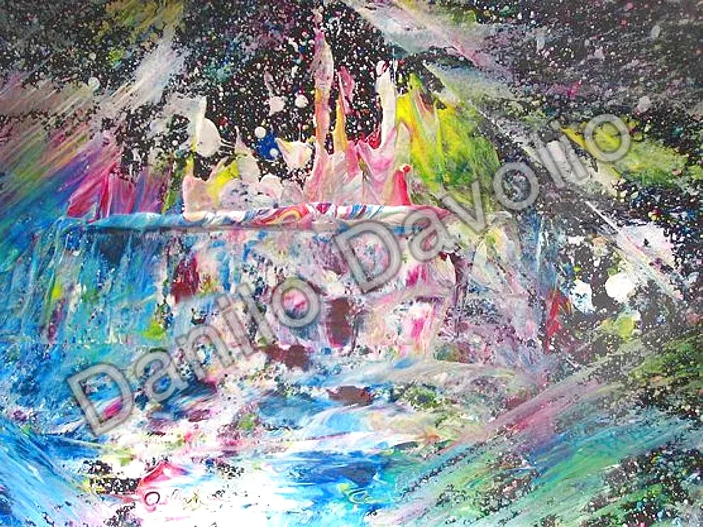 Teory of shoeslace, 2008, Olio su cartone