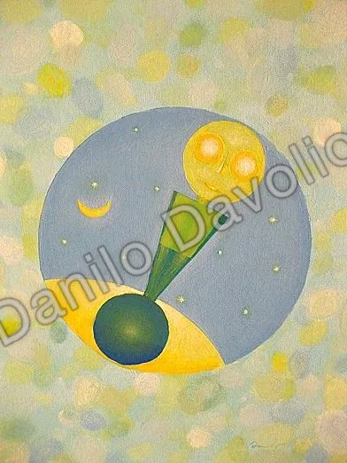 Ptolemy I, 2009, Olio, polvere terrestre, atmosferica e celeste su cartone telato