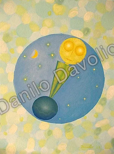 Ptolemy III, 2009, Olio, polvere terrestre, atmosferica e celeste su cartone telato