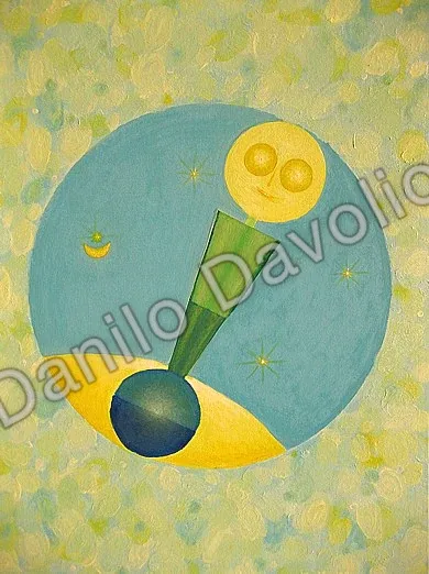 Ptolemy VI, 2009, Olio, polvere terrestre, atmosferica e celeste su cartone telato