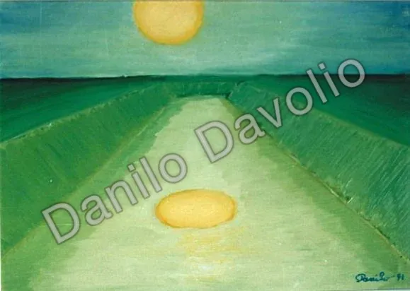 Sunset, 1991, Olio su tela