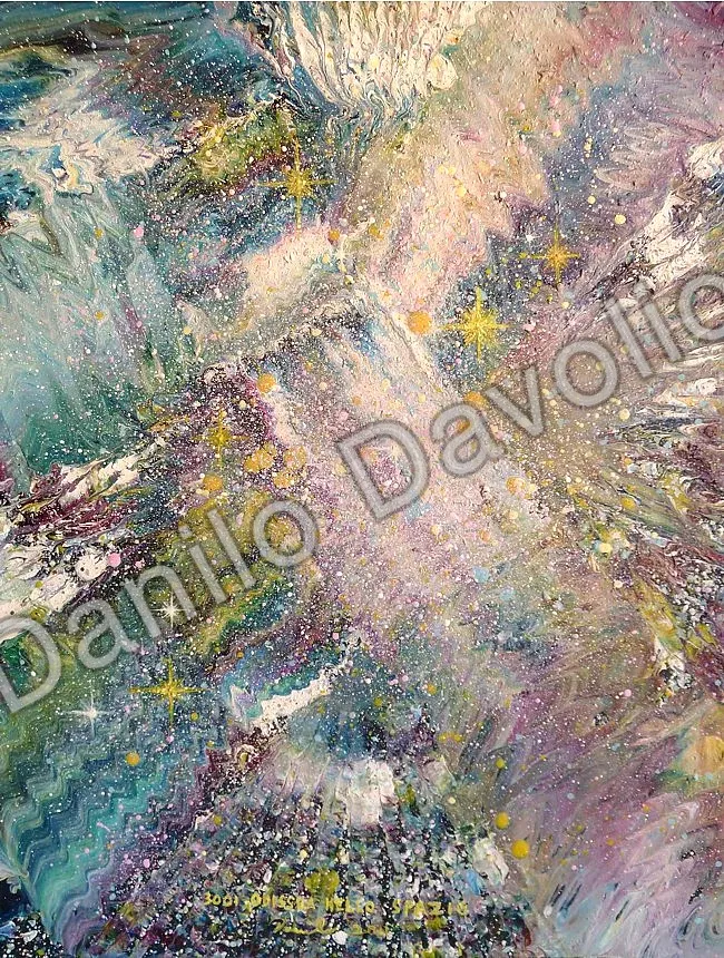 3001 Odissey in the space, 2011, Olio su cartone