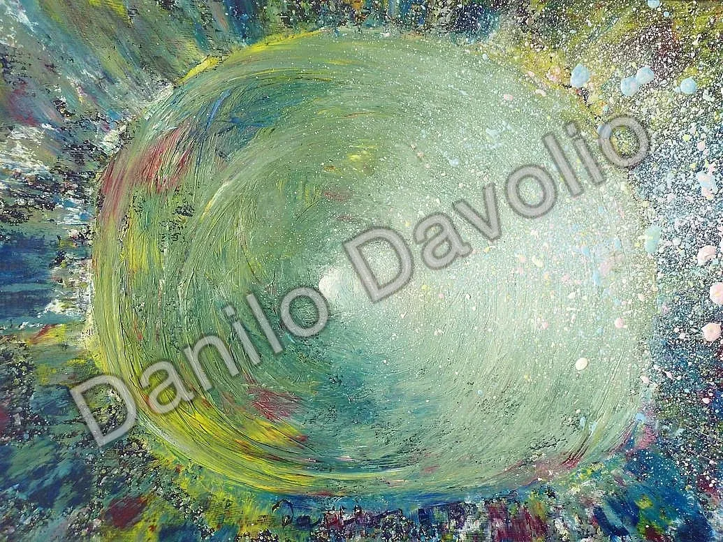 Cosmic tunnel II, 2013, Olio su cartone