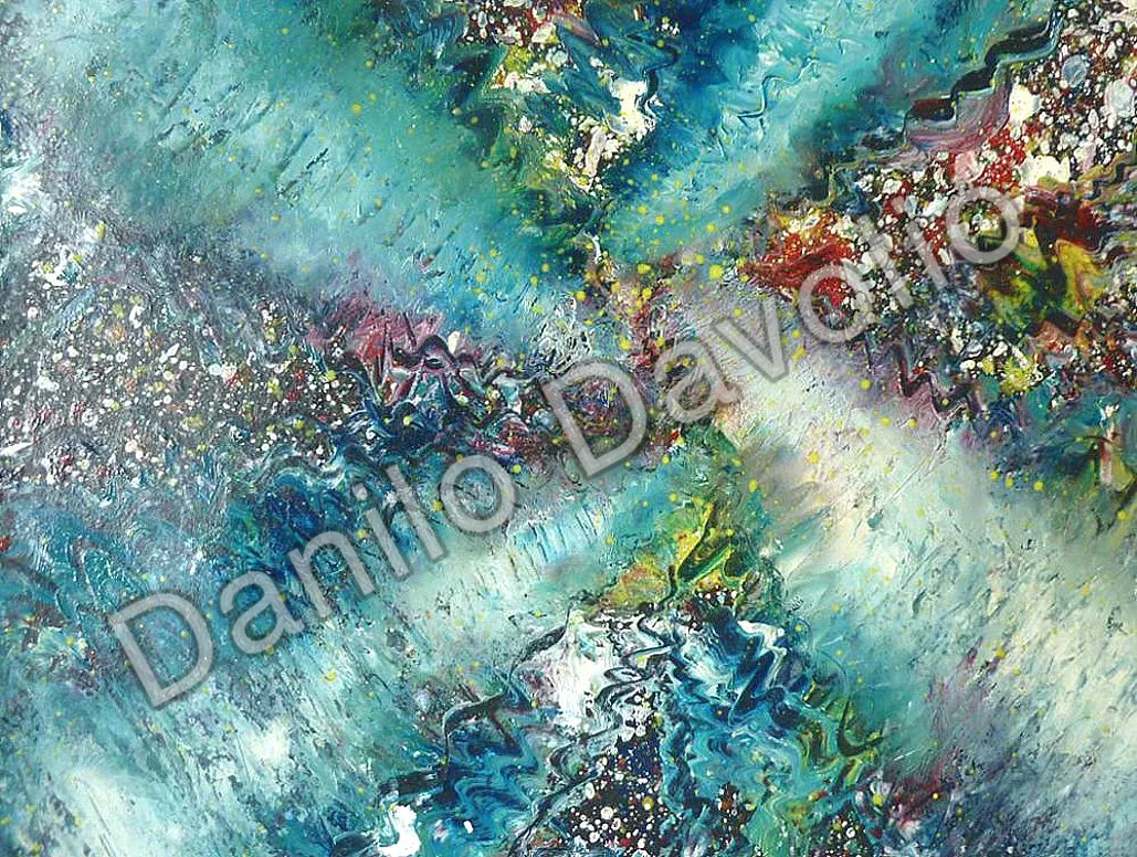 Universe to strings, 2017, Olio su cartone