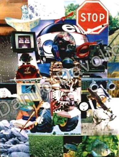 Man or robot, 1993, Collage