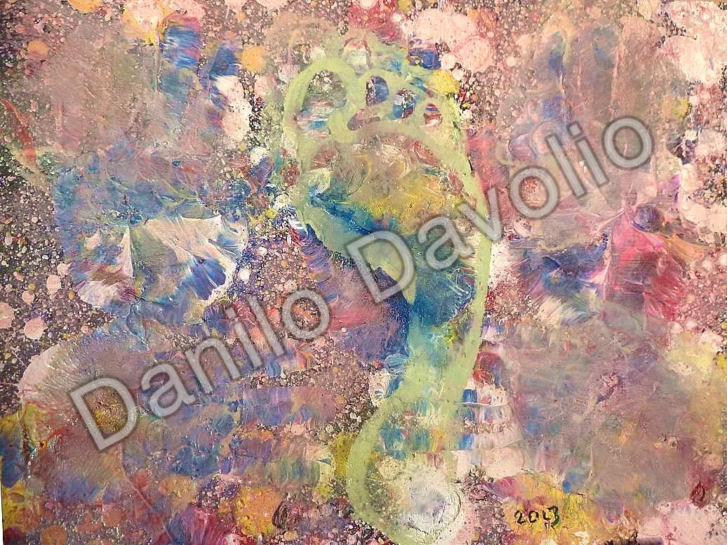 Man, woman touch, 2013, Olio su cartone